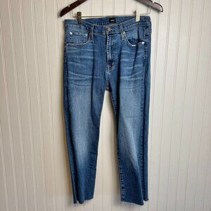Edwin Elin crop straight jeans size 29 raw hem medium wash N5